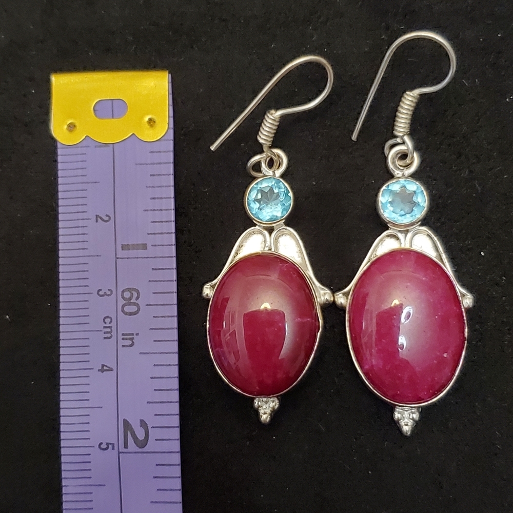 925 Silver Semi-precious Stones Handmade Earrings